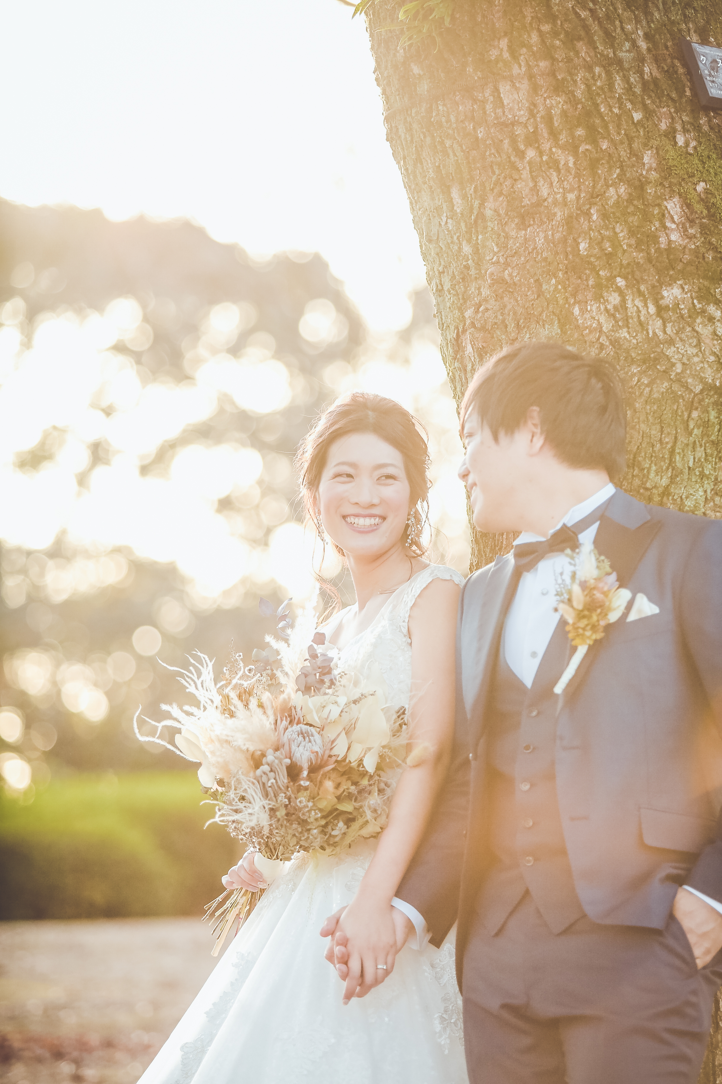 ナチュラルなお２人の福岡市植物園でのロケーション撮影 結婚式写真 前撮り コマーシャルフォト ムービーなら神奈川県横浜市のインプルーブ